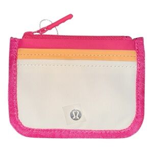 Lululemon True Identity Card Case Raspberry Coulis/Rock Melon/Light Ivory NWT
